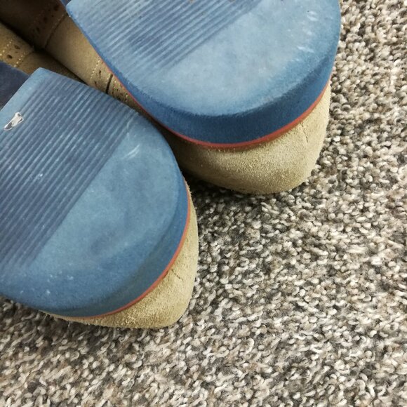 Peter Millar Dress Shoes Suede Leather Brogue Oxford Wingtip Beige Tan Mens 11M - Picture 10 of 10